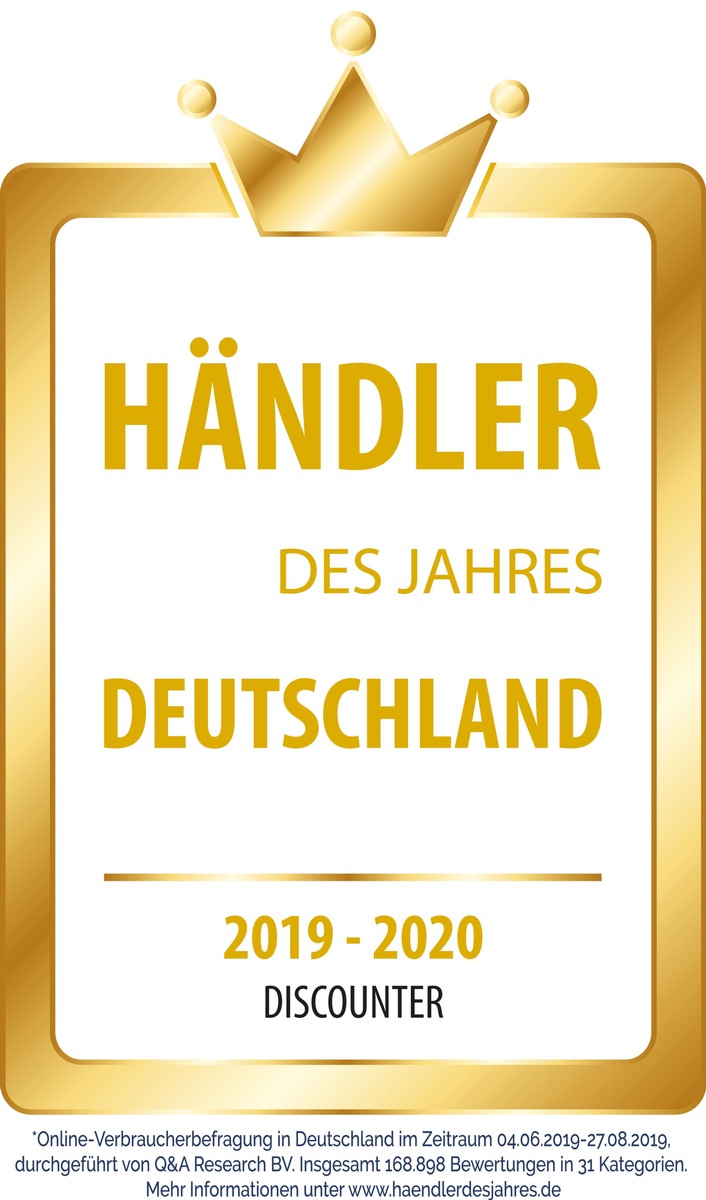 Kundenliebling Nummer 1: Lidl ist &quot;Händler des Jahres 2019&quot; / Verbraucher wählen Lidl zum elften Mal in Folge an die Spitze der Kategorie &quot;Discounter&quot; (FOTO)