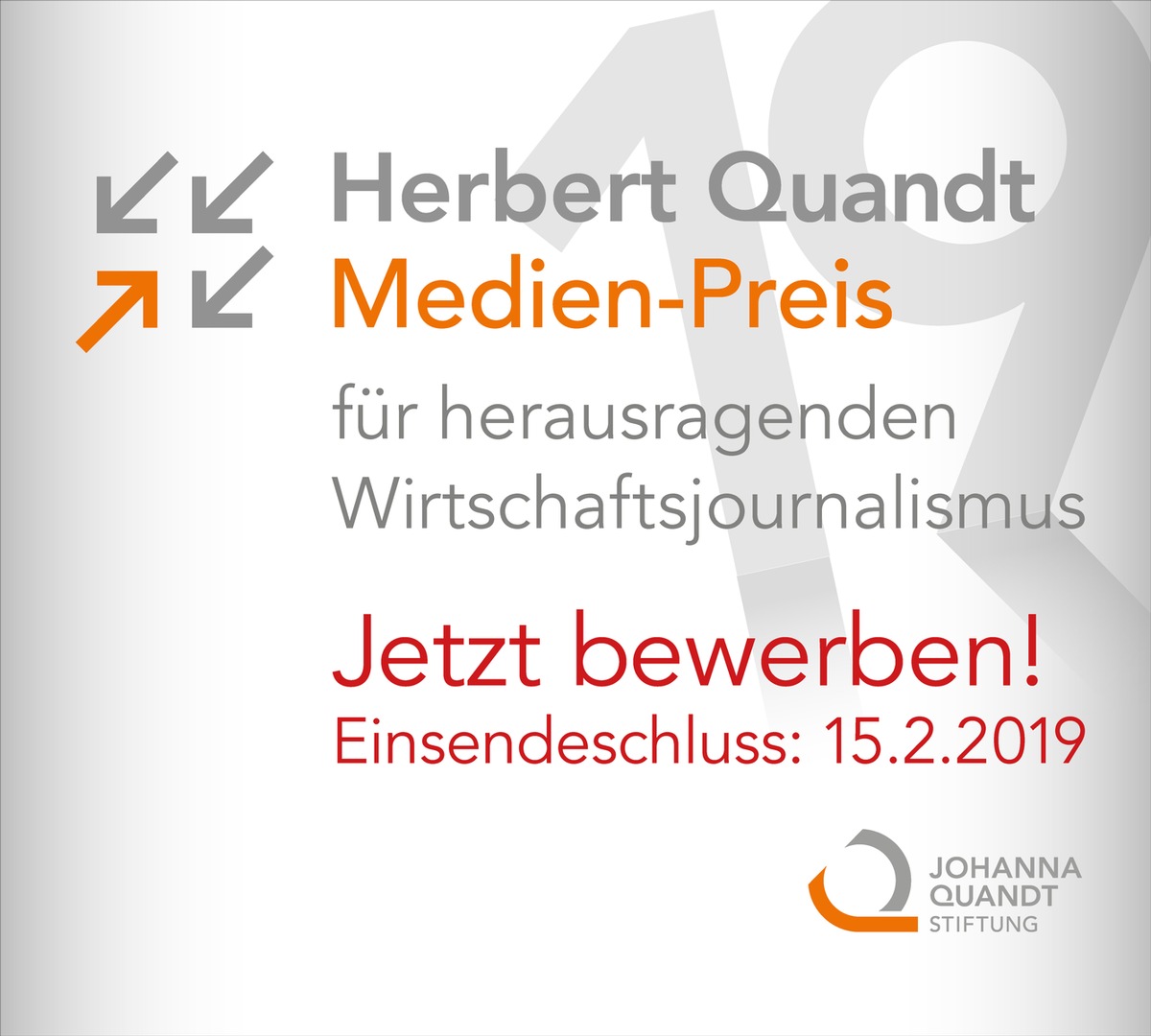 Herausragender Wirtschaftsjournalismus / Jetzt bewerben für den Herbert Quandt Medien-Preis 2019!