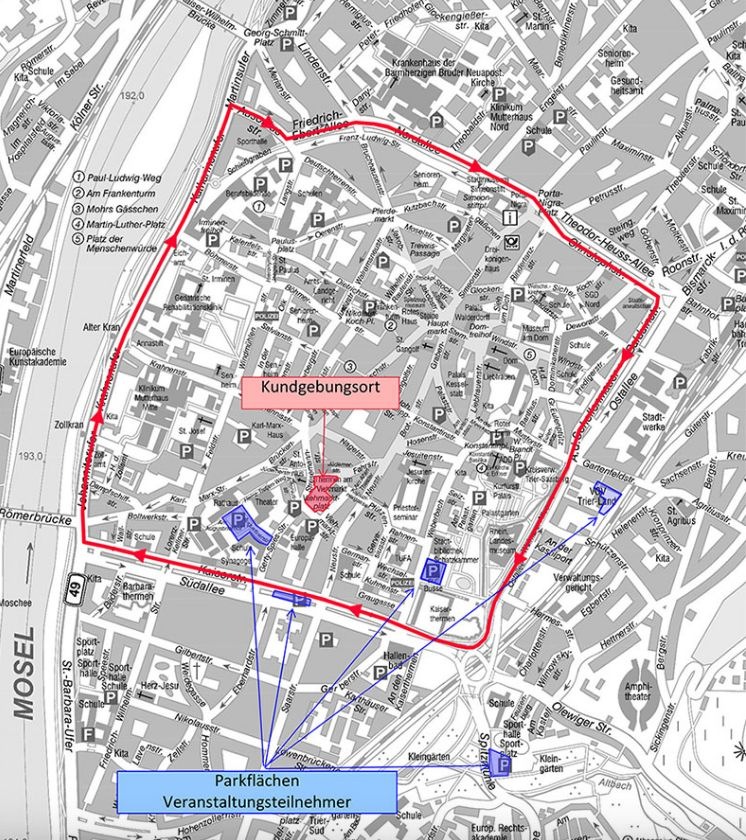 POL-PPTR: Groß-Demonstration im Stadtgebiet Trier am 08.01.2024: Polizei Trier informiert über geplante Verkehrsmaßnahmen