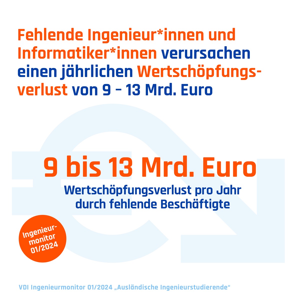 Massiver Fachkräftemangel in den Ingenieur- und Informatikberufen: Jährlicher Wertschöpfungsverlust liegt bei bis zu 13 Milliarden Euro