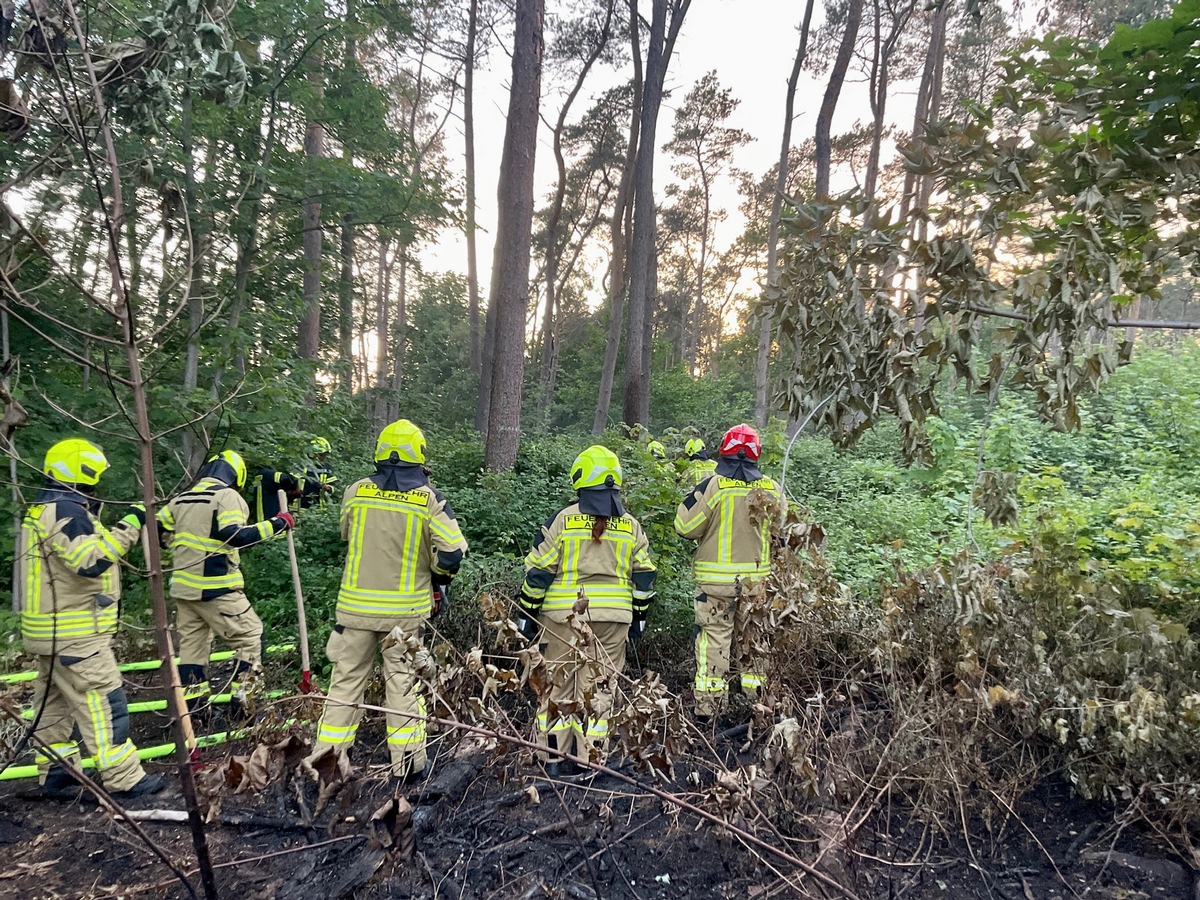 FW Alpen: Entstehungsbrand in der Böschung auf der A57