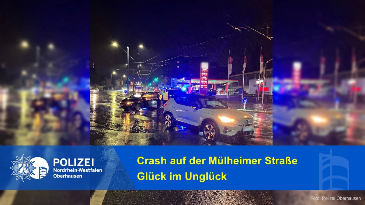 POL-OB: Crash auf der Mülheimer Straße - Glück um Unglück