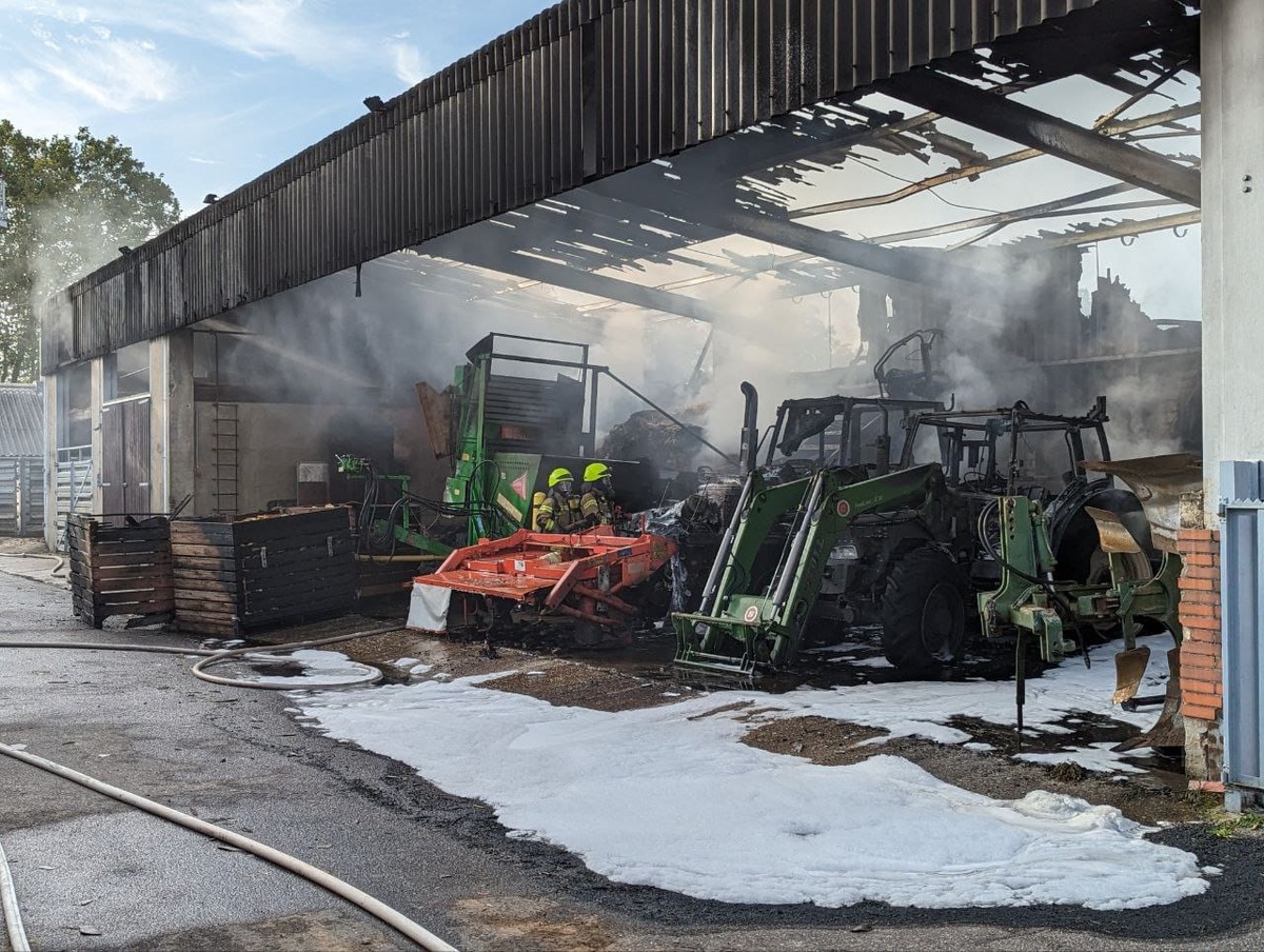 FW Gangelt: Brand einer Maschinenhalle in Psychiatrie