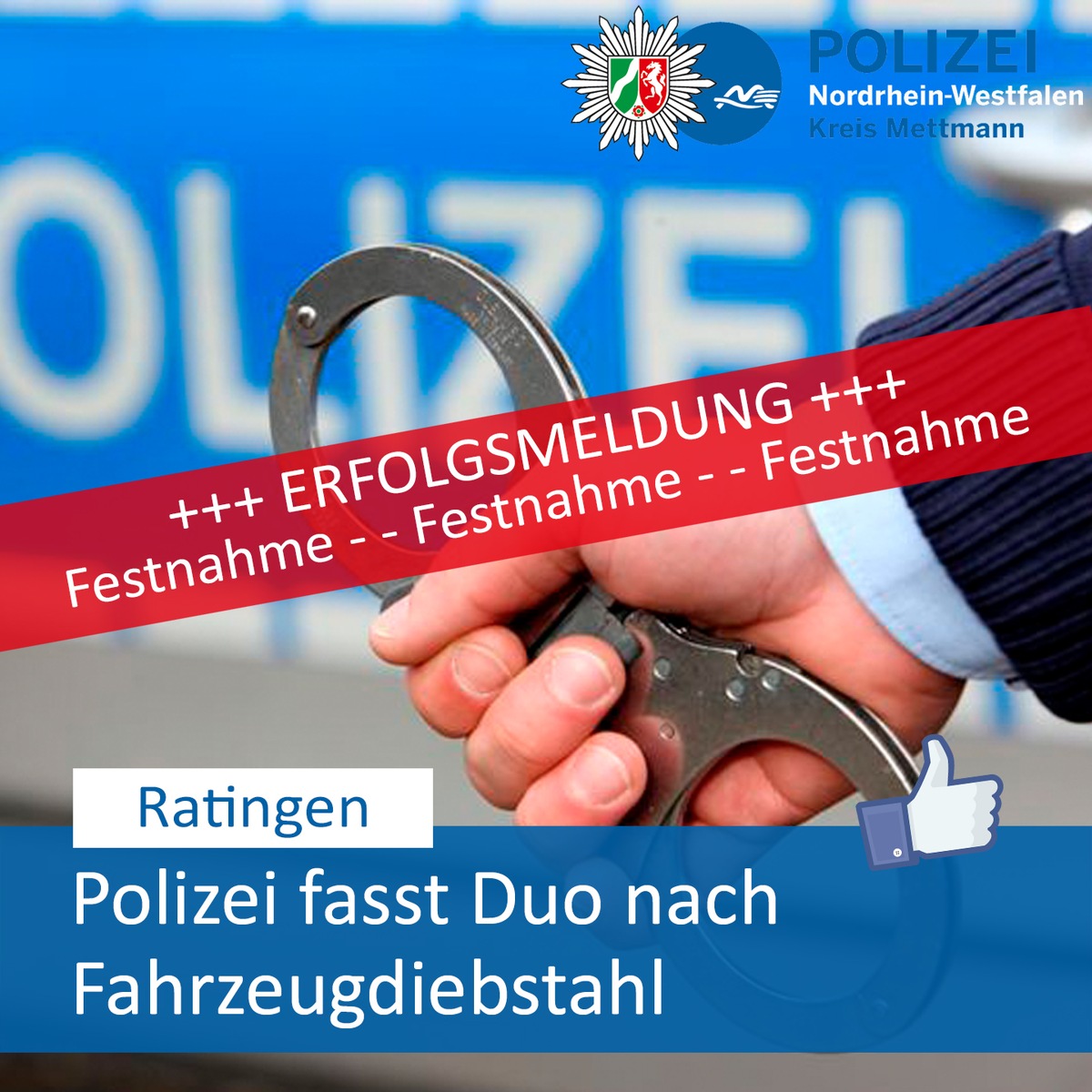 POL-ME: Besitzer findet entwendeten Smart im Internet: Polizei fasst zwei mutmaßliche Täter - Ratingen - 2309026