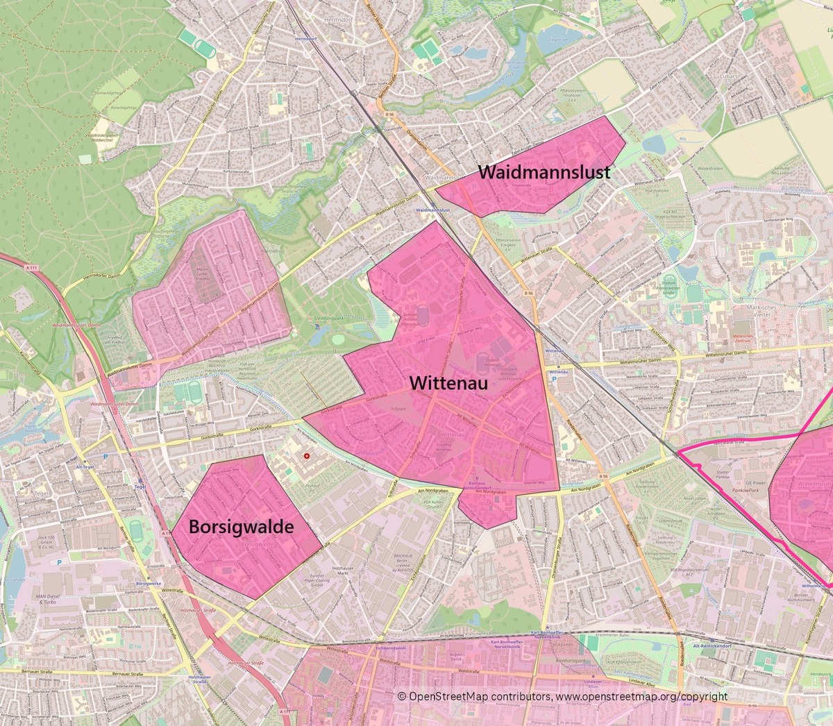 Glasfaser für Berlin Reinickendorf mit den Ortsteilen Borsigwalde, Waidmannslust und Wittenau