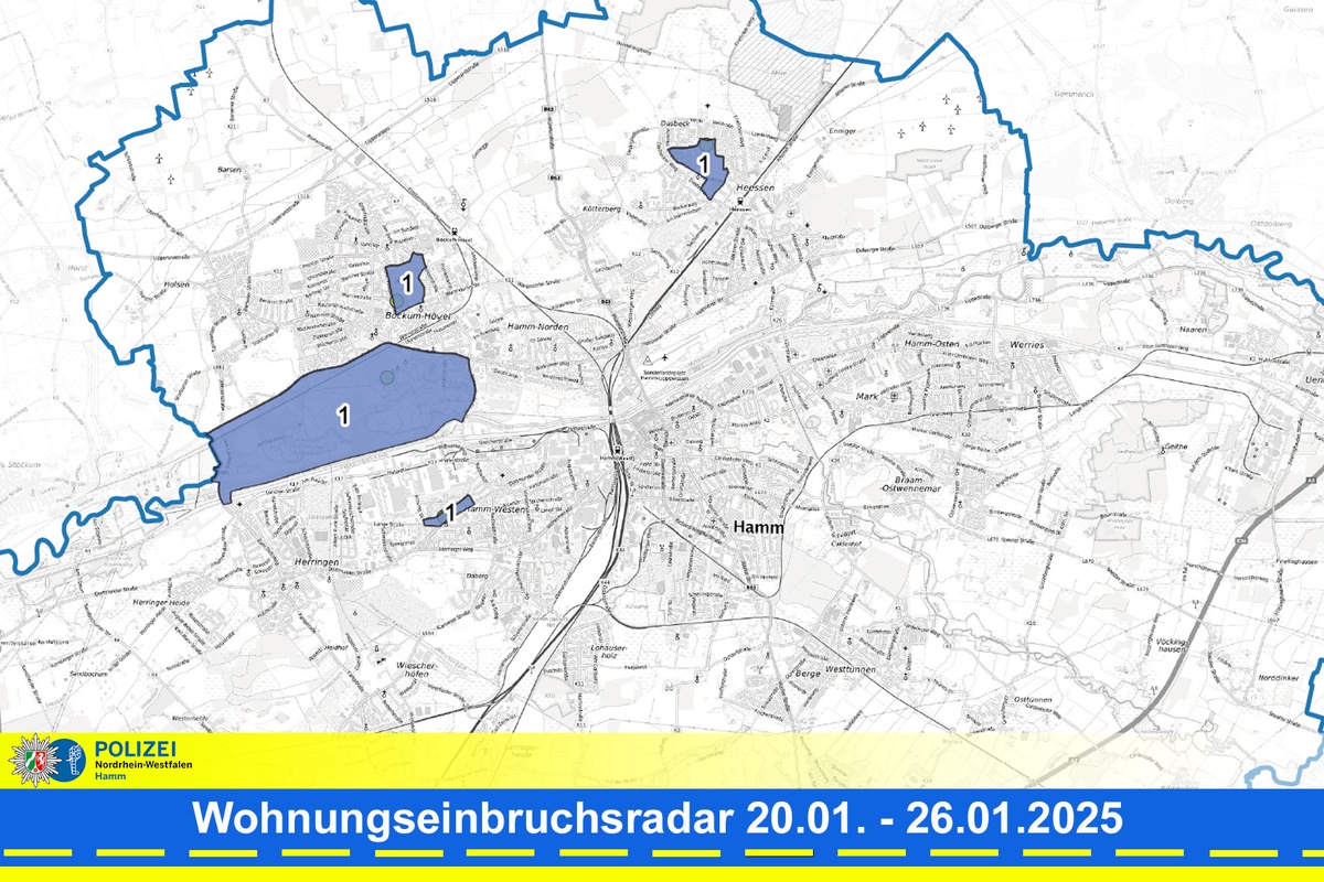 POL-HAM: Wohnungseinbruchsradar Hamm für die Woche vom 20. Januar bis 26. Januar 2025