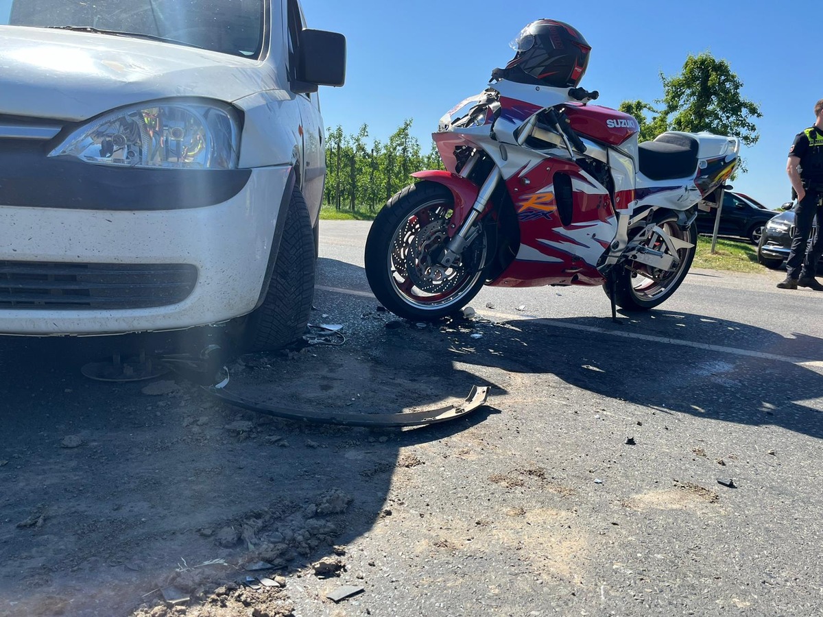 POL-STD: Motorradfahrer bei Unfall im Alten Land schwer verletzt