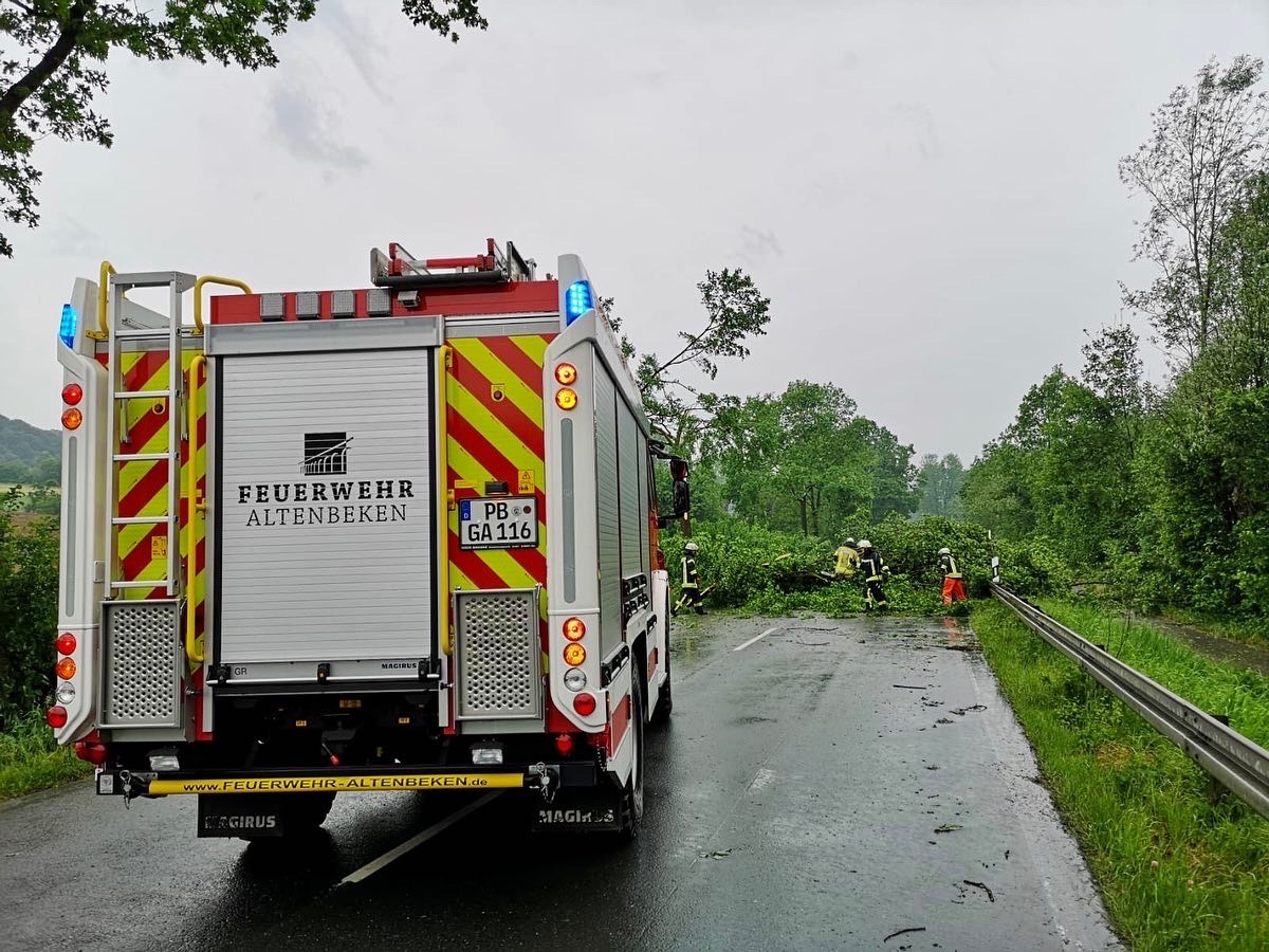 FW-PB: Unwetter trifft Eggegemeinde mit voller Wucht