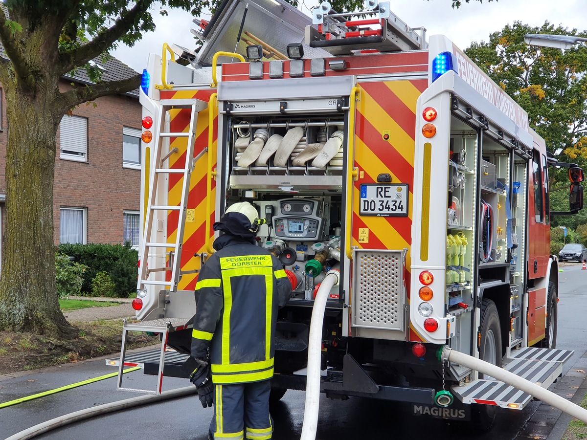 FW-Dorsten: +++ Kellerbrand in einem Mehrfamilienhaus +++