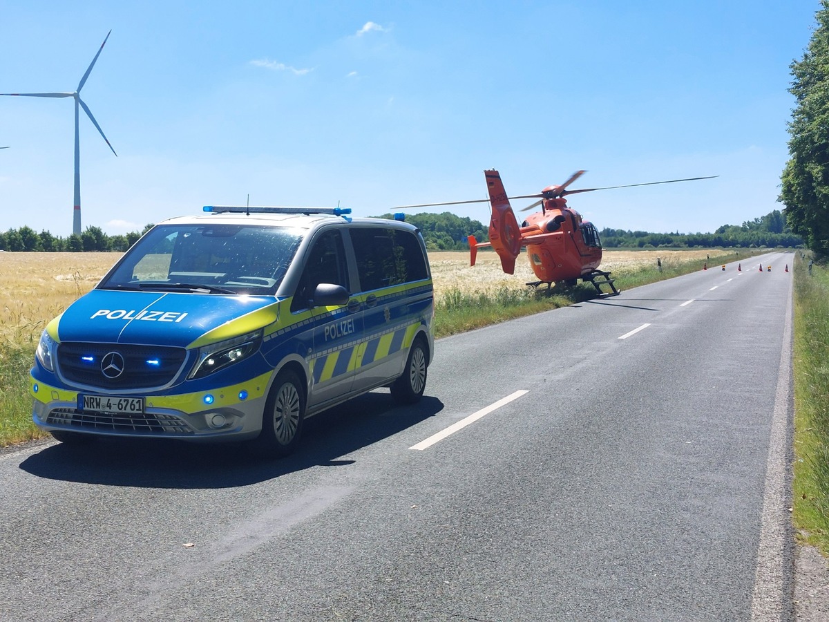 POL-PB: (AM)Verkehrsunfall mit einer schwer verletzten Motorradfahrerin