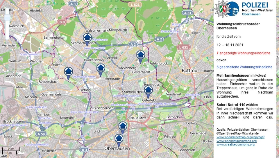 POL-OB: Wohnungseinbruchsradar - Mehrfamilienhäuser