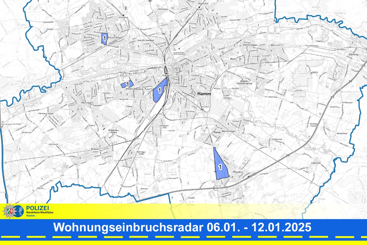 POL-HAM: Wohnungseinbruchsradar Hamm für die Woche vom 6. Januar bis 12. Januar 2025