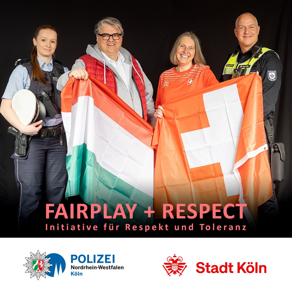 POL-K: 240607-2-K UEFA EURO 2024 - Fotokampagne &quot;FAIRPLAY + RESPECT&quot; mit Stadt und Polizei Köln