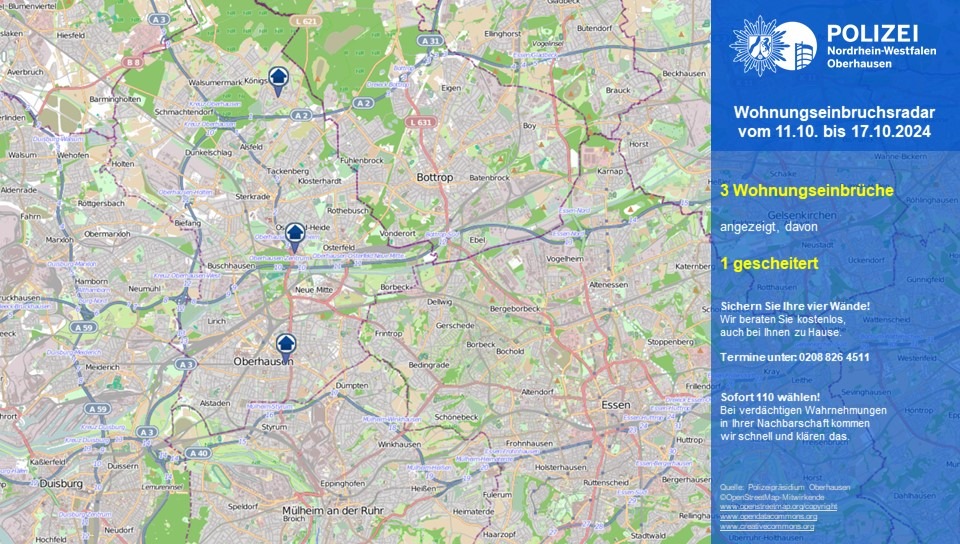 POL-OB: Wohnungseinbruchsradar in Oberhausen