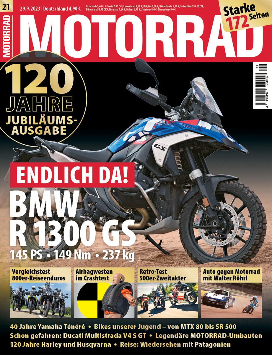 Weltpremiere zum 120. Geburtstag von MOTORRAD: Die ersten Bilder der lang erwarteten neuen BMW R 1300 GS