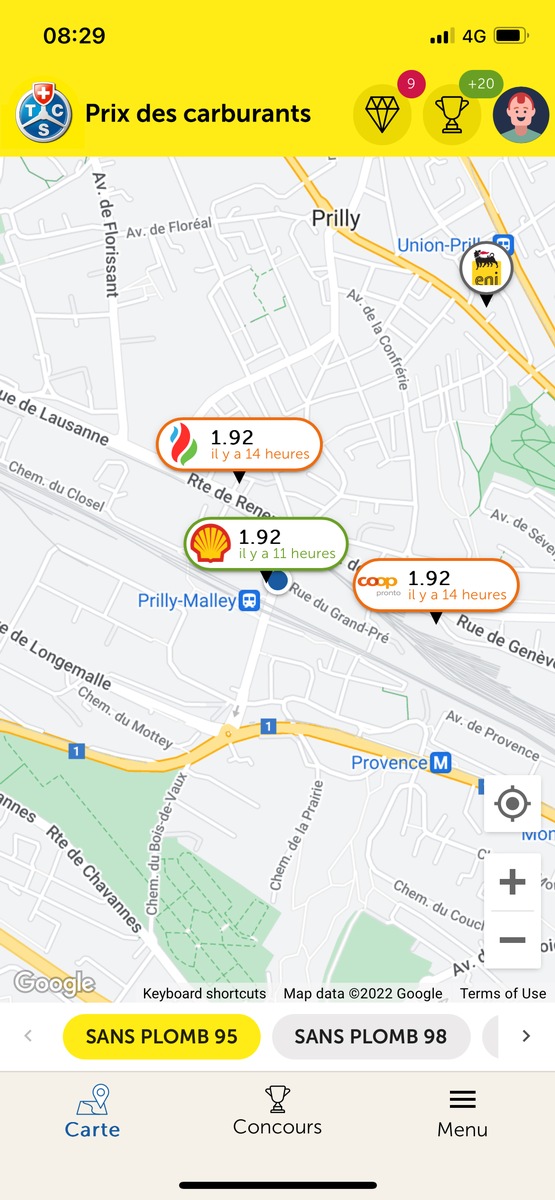 Le TCS lance un comparateur national des prix des carburants