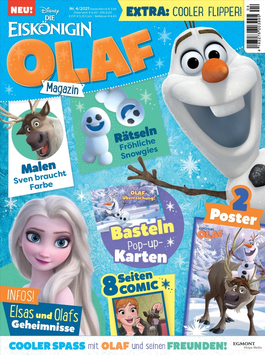 Egmont Ehapa bringt das „Olaf-Magazin“ zu „Die Eiskönigin“ ins Regal