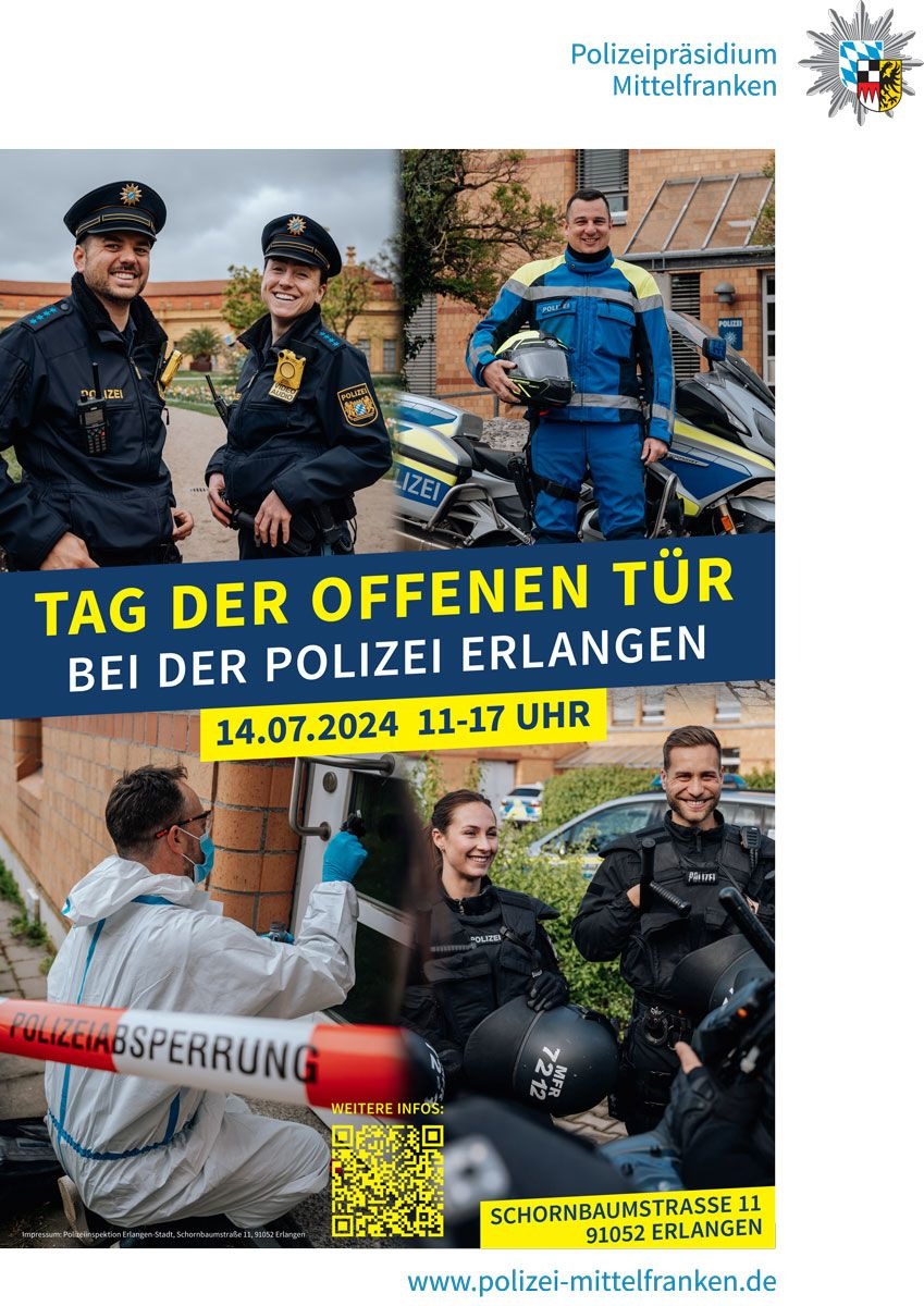 POL-MFR: (708) Tag der offenen Tür der Polizei Erlangen - Einladung