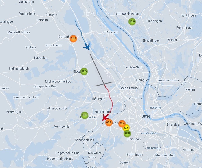 Neues interaktives Tool: Flugspuren und Lärmmessdaten online verfolgen