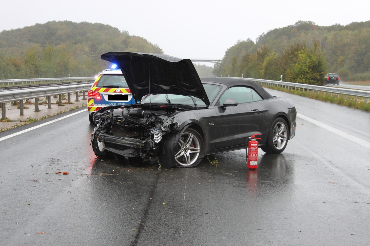 POL-PDKL: A62/Kusel, Zu schnell auf nasser Fahrbahn