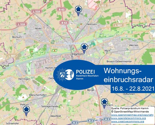 POL-HAM: Wohnungseinbruchsradar Hamm für die Woche 16.08.2021 bis 22.08.2021