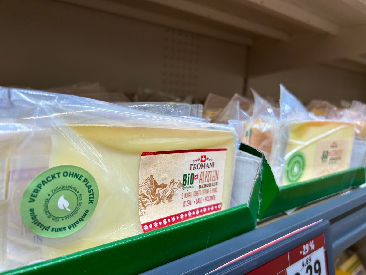 Lidl Schweiz setzt auf Zellulose-Folie bei Bio-Käse