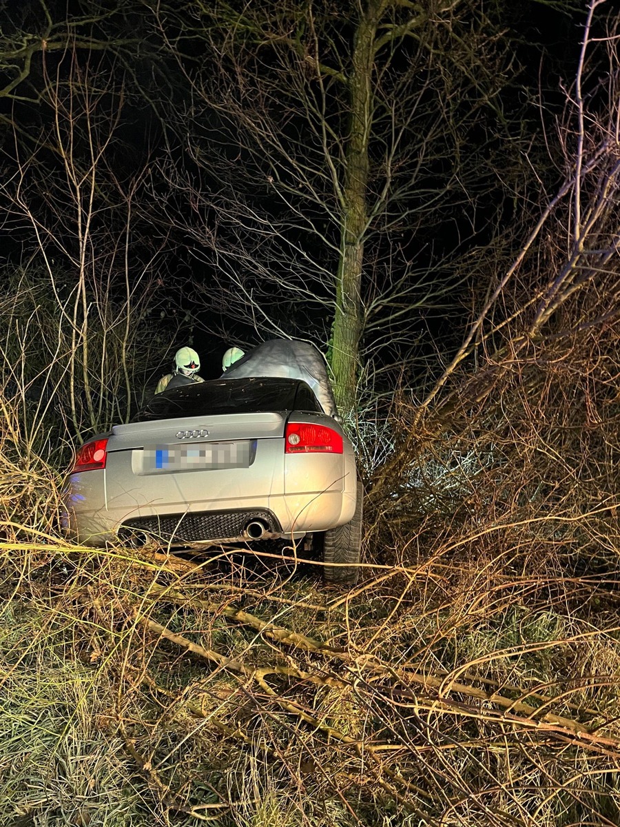 POL-COE: Lüdinghausen, Rohrkamp/ Auto mit Baum kollidiert