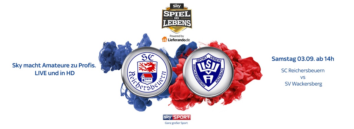 Sky macht Amateure zu Profis: Das &quot;Sky Spiel des Lebens&quot; zwischen dem SC Reichersbeuern und dem SV Wackersberg-Arzbach am Samstagnachmittag live