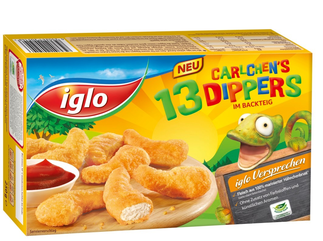 Lustig-bunter Chicken Spaß mit den neuen iglo Carlchen´s Dippers (BILD)