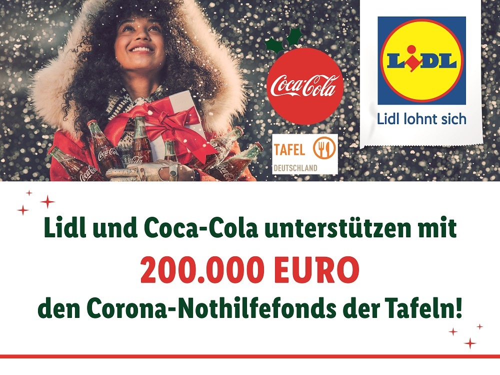 Lidl und Coca-Cola unterstützen Corona-Nothilfefonds der Tafeln mit 200.000 Euro