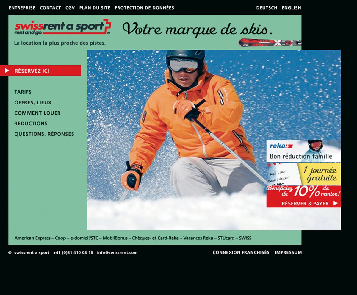 swissrent a sport - Nouveau service en ligne: pour réserver tranquillement de chez soi