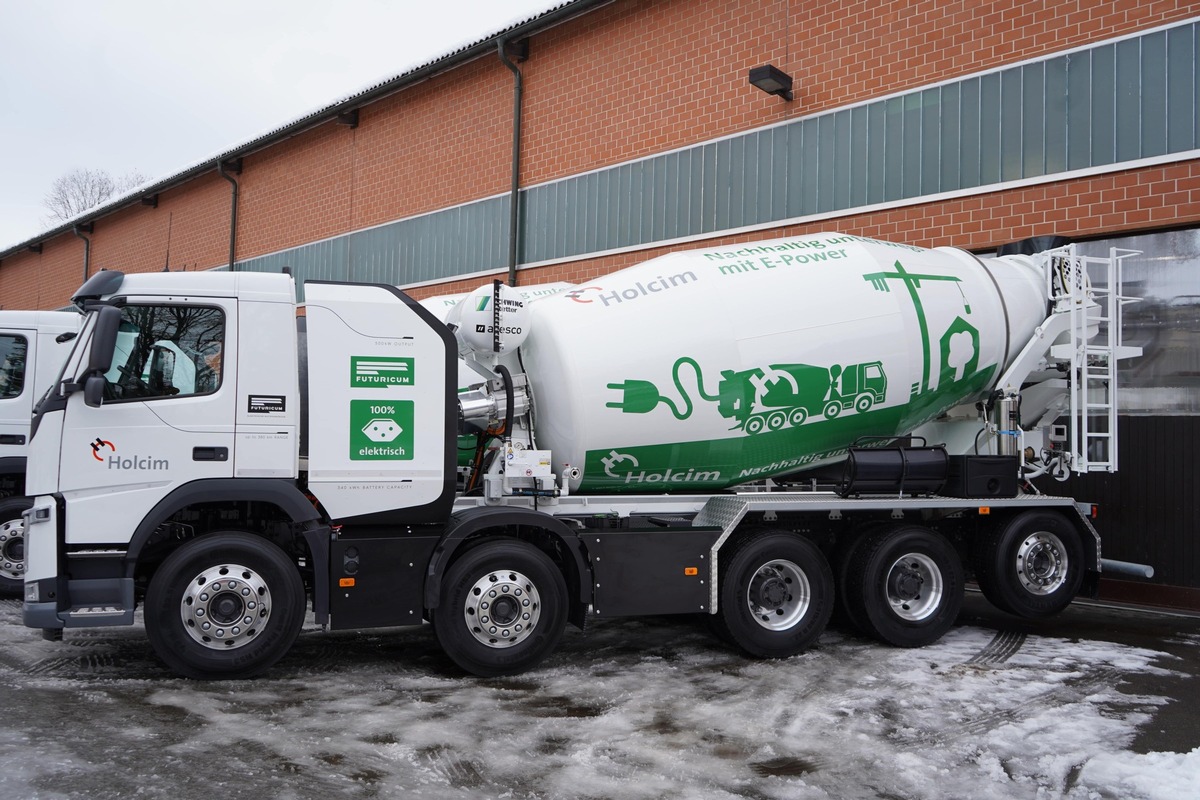 Holcim startet mit Elektro-Betonfahrmischern ins neue Jahr