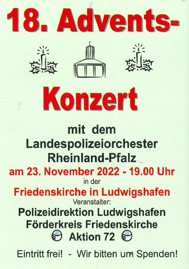 POL-PPRP: Adventskonzert in der Friedenskirche