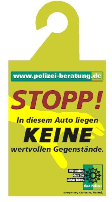 POL-NI: Polizei verteilt Anti-KLau-Anhänger fürs Auto - Fahrzeugbesitzer sollen sensibilisiert werden -Bild im Download-