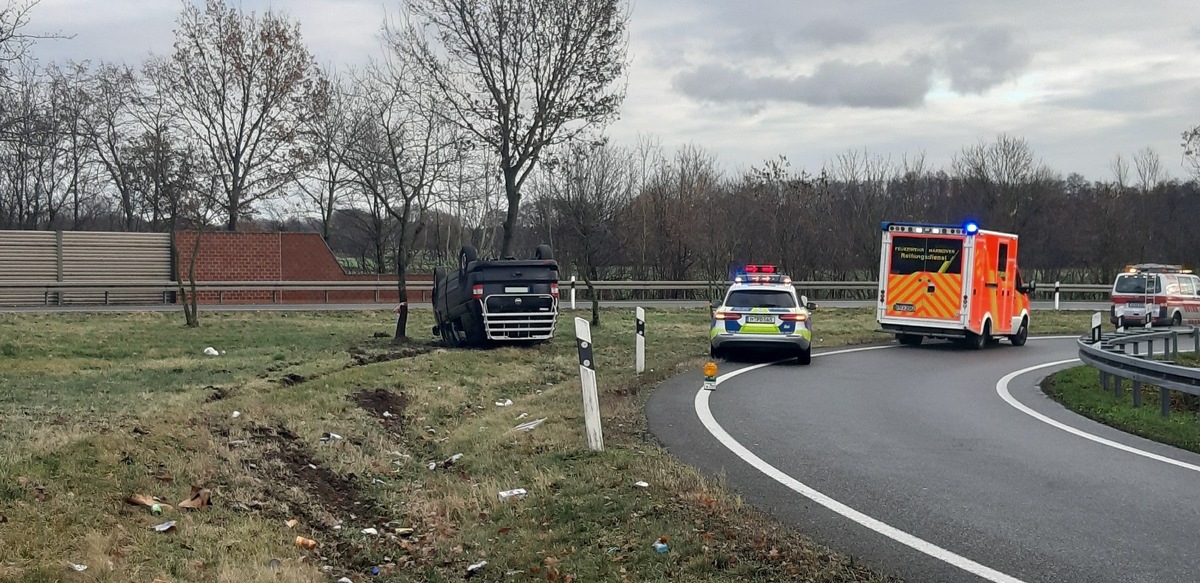 POL-H: Bundesautobahn (BAB) 352: 57-Jähriger ohne Führerschein verunfallt