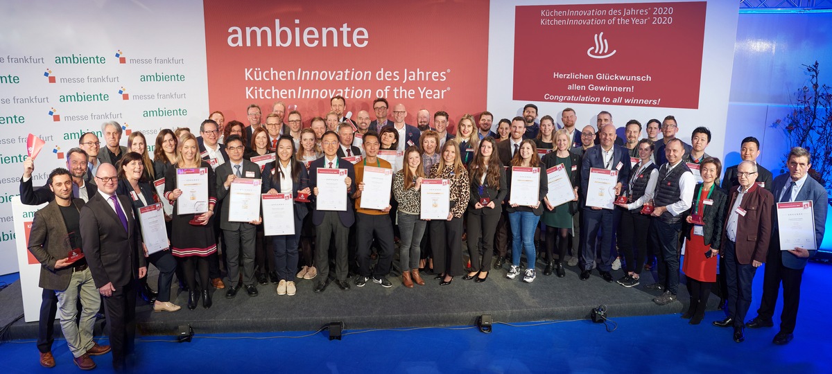 Vom Verbraucher gewählt: Das sind die &quot;KüchenInnovationen des Jahres® 2020&quot; / Initiative LifeCare verleiht Konsumentenpreis auf der Ambiente/ Trendstudie: Küche wird Statussymbol der jungen Generation