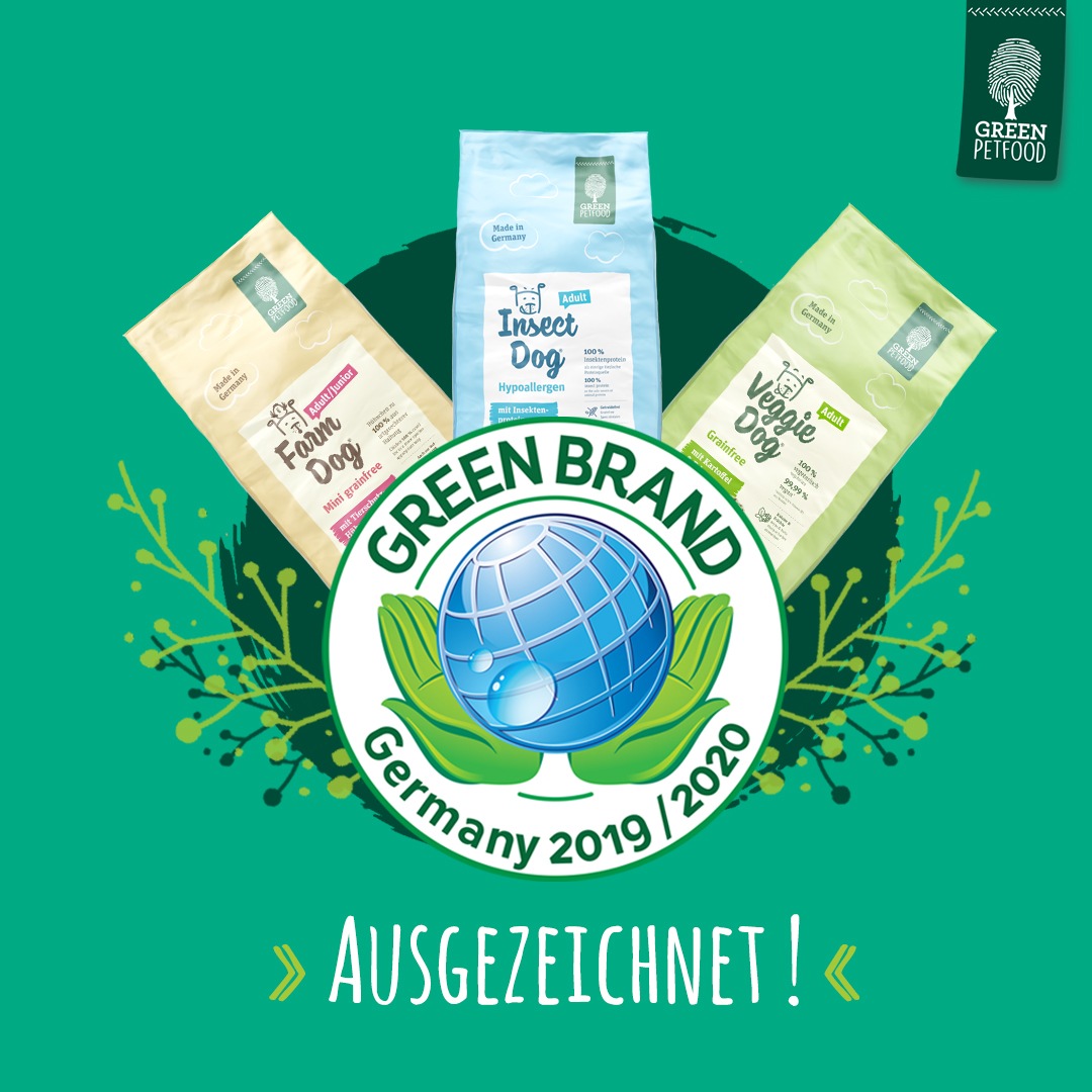 Nachhaltigkeit macht auch vor dem Hundenapf nicht halt / Ausgezeichnet: Green Petfood gehört zu den Green Brands 2019/2020