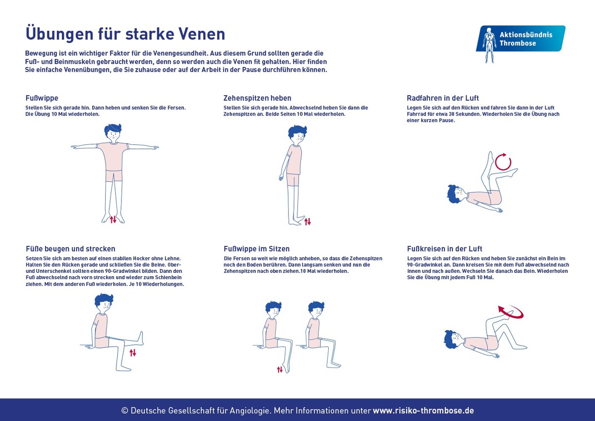 Alltag Homeoffice - Aktionsbündnis Thrombose empfiehlt: &quot;Gymnastik für die Venen einbauen&quot;