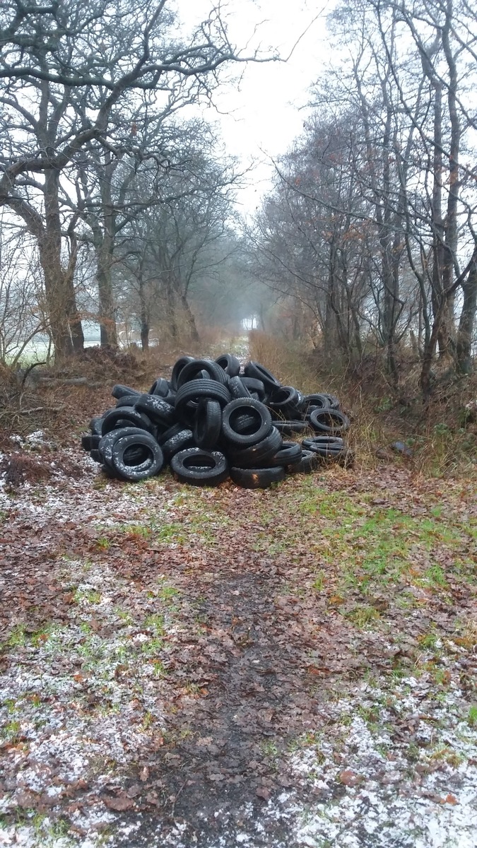 POL-CUX: Unbekannte entsorgen 200 Autoreifen in der Natur