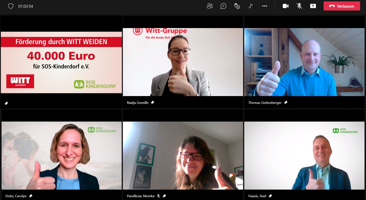 Witt-Gruppe unterstützt SOS-Kinderdorf mit 40.000 Euro