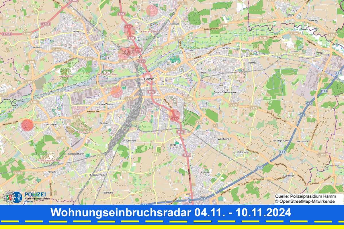 POL-HAM: Wohnungseinbruchsradar Hamm für die Woche vom 4. November bis 10. November