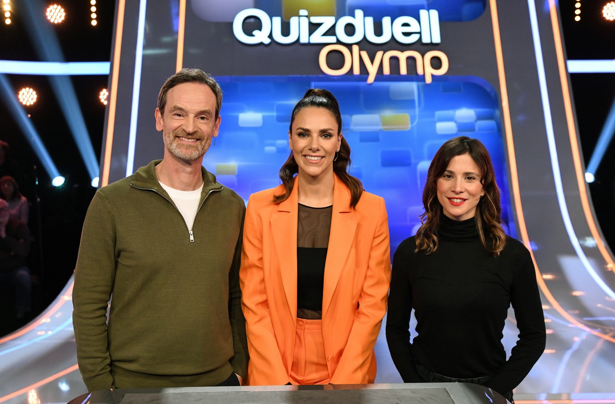 TV-Lieblinge gegen den &quot;Quizduell-Olymp&quot;: Aylin Tezel und Jörg Hartmann bei Esther Sedlaczek / &quot;Quizduell-Olymp&quot; am Freitag, 16. Februar, 18:50 Uhr im Ersten