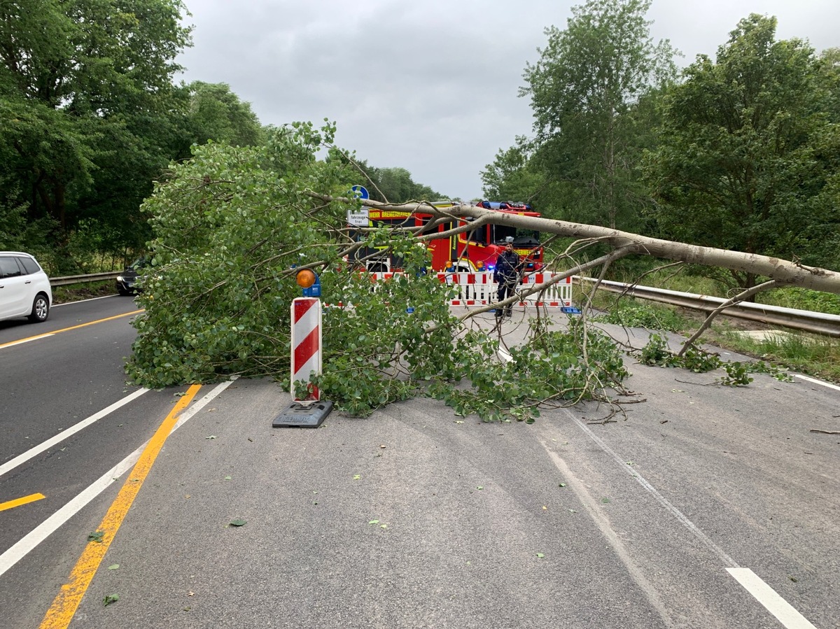 FW Bremerhaven: Update Unwetterlage Bremerhaven: Zehn sturmbedingte Einsätze für die Feuerwehr Bremerhaven