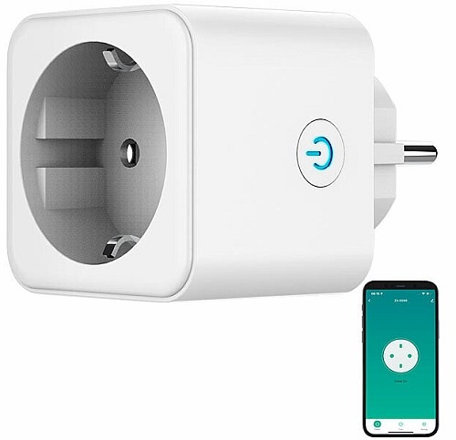 Matter-kompatible Steckdose: Luminea Home Control WLAN-Steckdose SF-540.mat, Matter-zertifiziert, Energiekostenmesser, App, 16 A