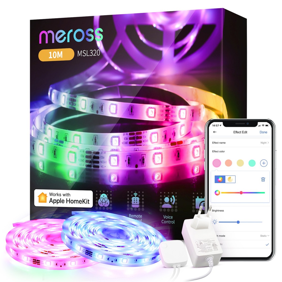 Smarter LED-Streifen von Meross mit 10 Meter Länge jetzt für unter 30 Euro frei Haus / Sprachsteuerung des LED-Stripes via Apple Homekit, Amazon Alexa &amp; Google Home möglich