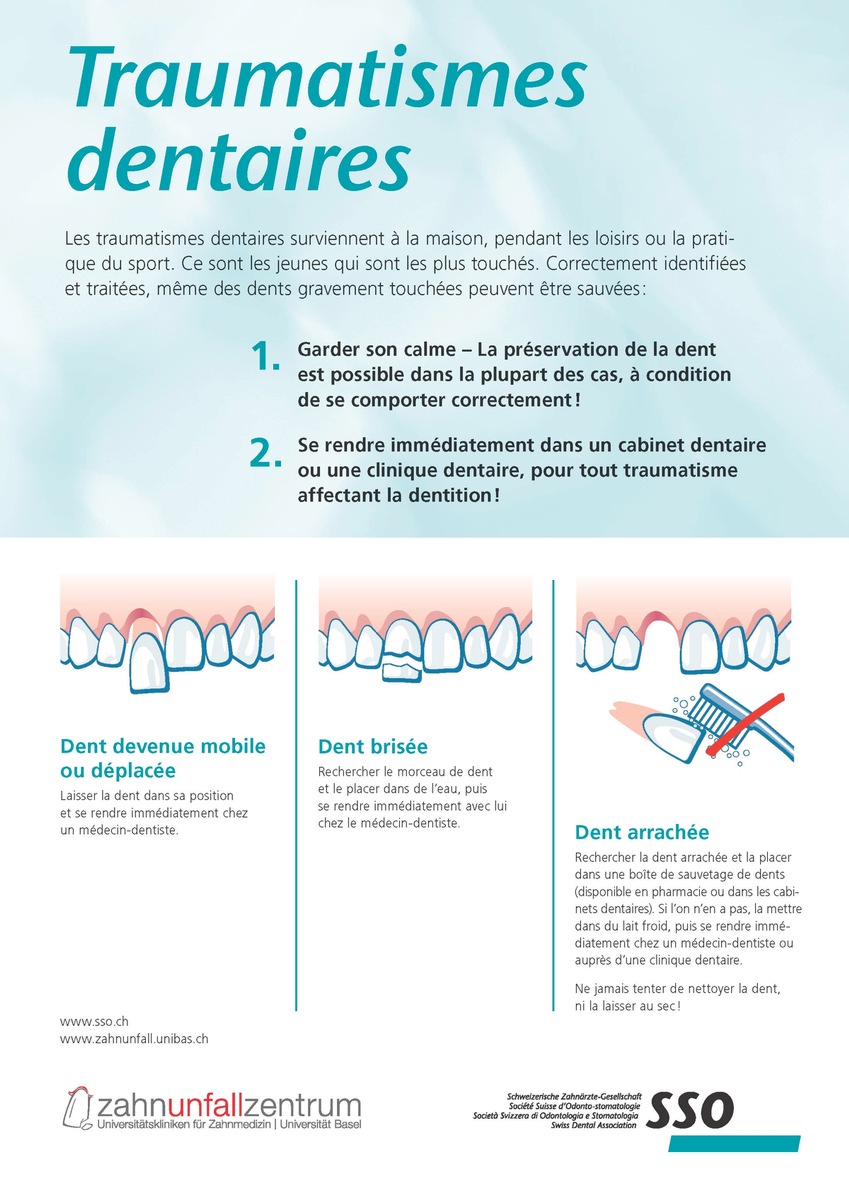 Accident dentaire à la piscine: que faire? (IMAGE)