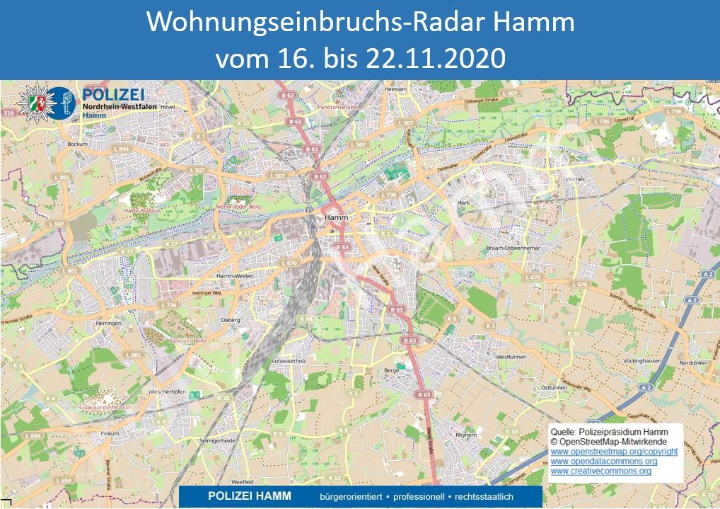 POL-HAM: Wohnungseinbruchs-Radar Hamm vom 16.11. bis 22.11.2020