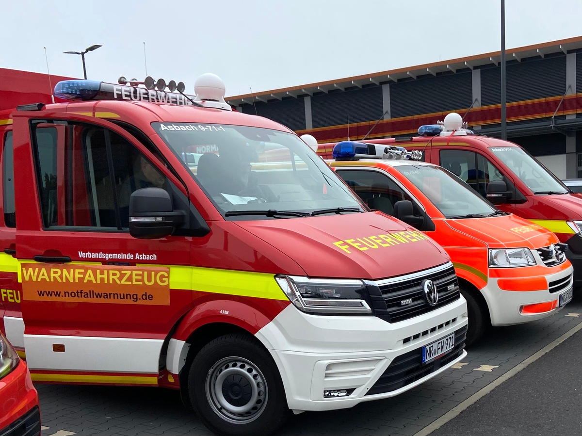 FW VG Asbach: Bundesweiter Warntag: Feuerwehr testete Lautsprecheranlagen in Neustadt/Wied