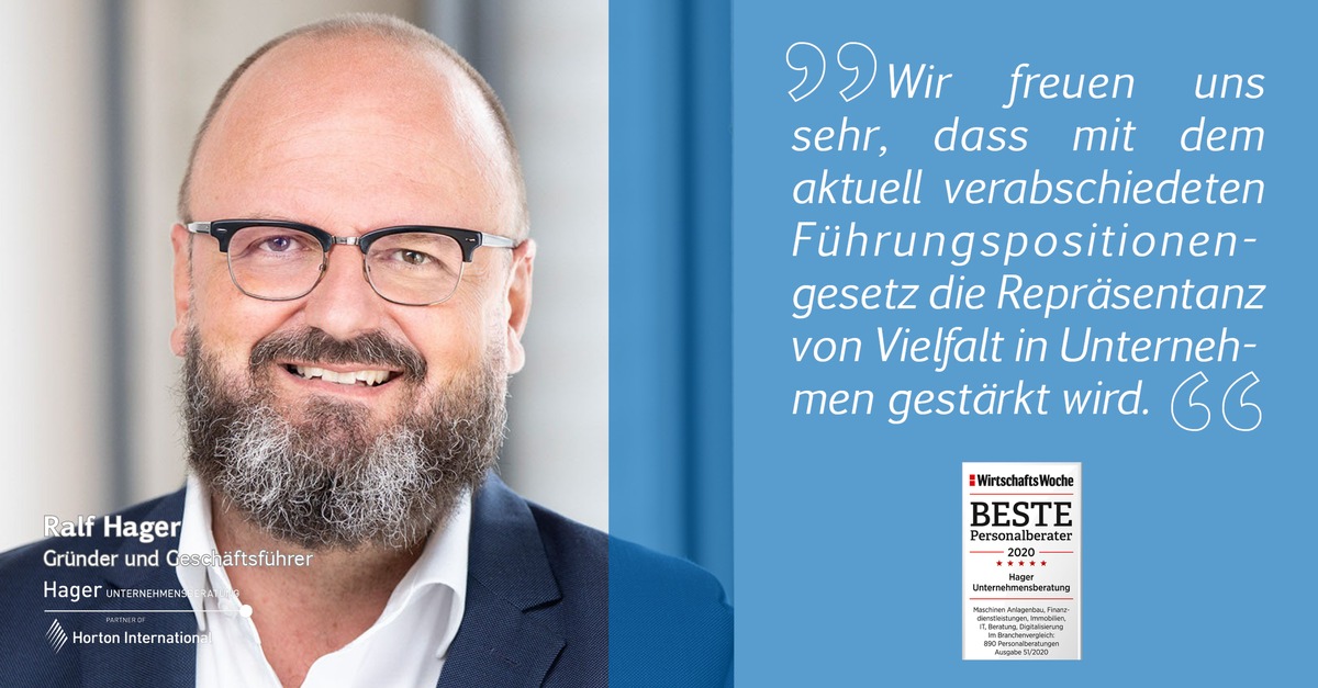 Hager Unternehmensberatung reagiert auf das von der Bundesregierung verabschiedete Führungspositionengesetz