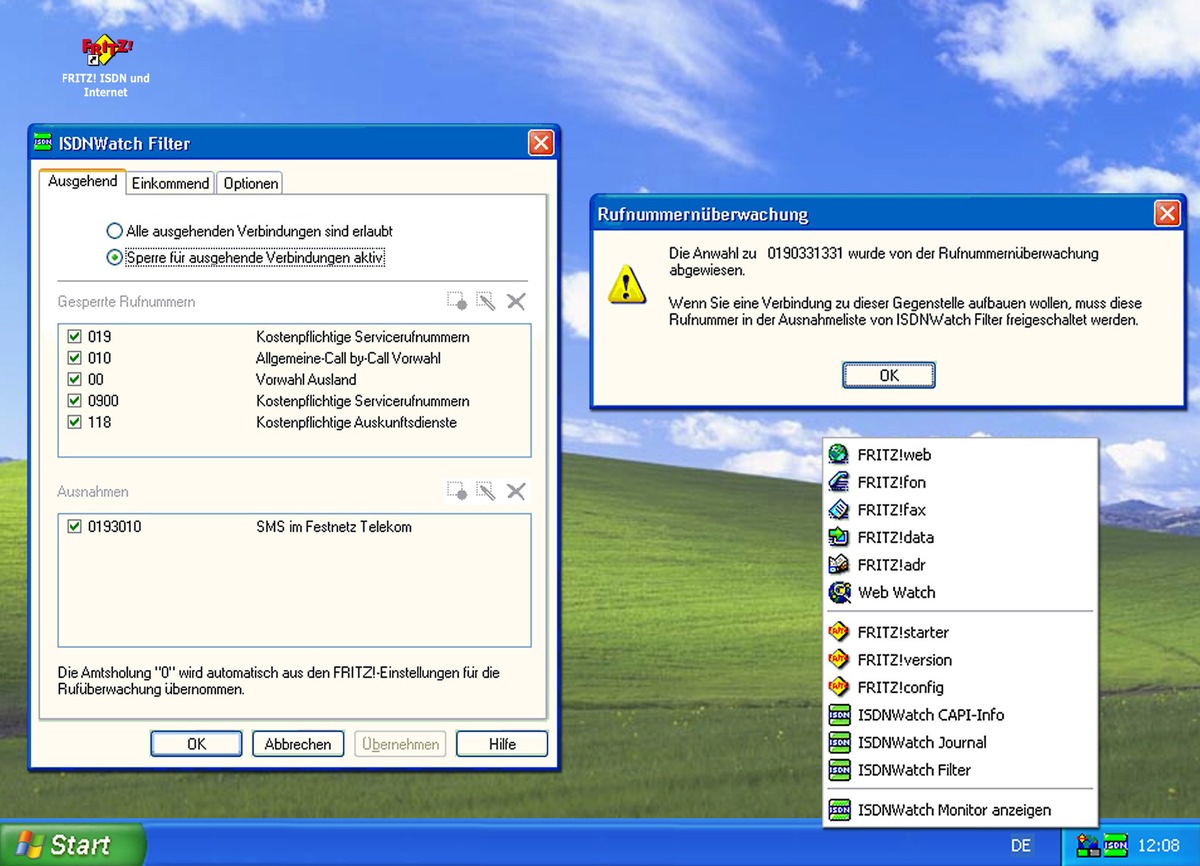 Mit ISDNWatch sicher ins Web / Neuer Rufnummernfilter verhindert unerwünschte Verbindungen